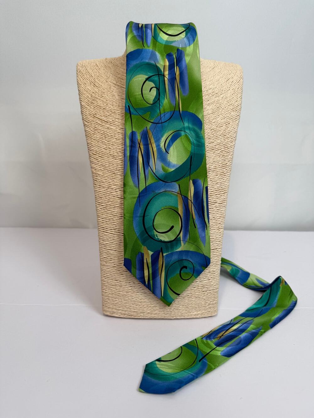 J Garcia Jerry Garcia Silk Tie Green Blue South of the Border Collection 38